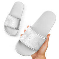 Tonga White Sunday Slide Sandals Fakame Tongan Ngatu Turtle LT14 - Polynesian Pride