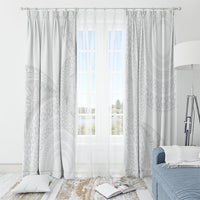 Tonga White Sunday Window Curtain Fakame Tongan Ngatu Turtle