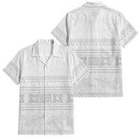 Samoa White Sunday Family Matching Tank Maxi Dress and Hawaiian Shirt Lotu Tamaiti Samoan Siapo Teuila Flowers LT14 Dad's Shirt - Short Sleeve White - Polynesian Pride