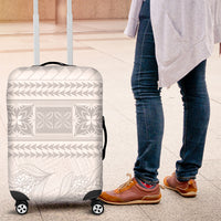 Samoa White Sunday Luggage Cover Lotu Tamaiti Samoan Siapo Teuila Flowers LT14 White - Polynesian Pride