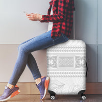 Samoa White Sunday Luggage Cover Lotu Tamaiti Samoan Siapo Teuila Flowers LT14 - Polynesian Pride