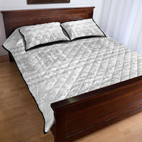 Samoa White Sunday Quilt Bed Set Lotu Tamaiti Samoan Siapo Teuila Flowers LT14 - Polynesian Pride