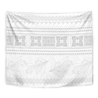 Samoa White Sunday Tapestry Lotu Tamaiti Samoan Siapo Teuila Flowers LT14 - Polynesian Pride