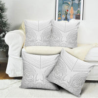 Niue White Sunday Pillow Cover Aho Tapu Fanau Hiapo Pattern LT14 - Polynesian Pride