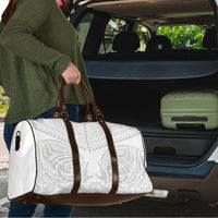 Niue White Sunday Travel Bag Aho Tapu Fanau Hiapo Pattern LT14 - Polynesian Pride