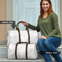 Niue White Sunday Travel Bag Aho Tapu Fanau Hiapo Pattern LT14 - Polynesian Pride