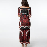 Whero Aotearoa Atua Tumatauenga Personalised Puletasi Maori God Of War Tiki With Taiaha LT14 - Polynesian Pride
