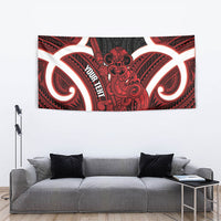Whero Aotearoa Atua Tumatauenga Personalised Tapestry Maori God Of War Tiki With Taiaha LT14 - Polynesian Pride