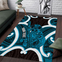Kikorangi Aotearoa Atua Tumatauenga Personalised Area Rug Maori God Of War Tiki With Taiaha