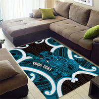 Kikorangi Aotearoa Atua Tumatauenga Personalised Area Rug Maori God Of War Tiki With Taiaha
