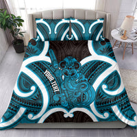 Kikorangi Aotearoa Atua Tumatauenga Personalised Bedding Set Maori God Of War Tiki With Taiaha LT14 - Polynesian Pride