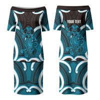 Kikorangi Aotearoa Atua Tumatauenga Personalised Couples Matching Puletasi and Hawaiian Shirt Maori God Of War Tiki With Taiaha LT14 - Polynesian Pride