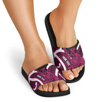 Mawhero Aotearoa Atua Tumatauenga Personalised Slide Sandals Maori God Of War Tiki With Taiaha LT14 - Polynesian Pride