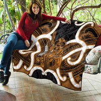 Karaka Aotearoa Atua Tumatauenga Personalised Quilt Maori God Of War Tiki With Taiaha LT14 - Polynesian Pride