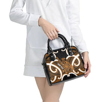 Karaka Aotearoa Atua Tumatauenga Personalised Shoulder Handbag Maori God Of War Tiki With Taiaha LT14 - Polynesian Pride