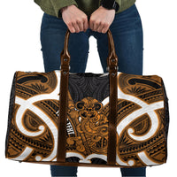 Karaka Aotearoa Atua Tumatauenga Personalised Travel Bag Maori God Of War Tiki With Taiaha LT14 Orange - Polynesian Pride