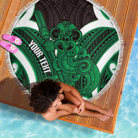 Kakariki Aotearoa Atua Tumatauenga Personalised Beach Blanket Maori God Of War Tiki With Taiaha LT14 - Polynesian Pride
