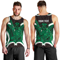 Kakariki Aotearoa Atua Tumatauenga Personalised Men Tank Top Maori God Of War Tiki With Taiaha LT14 - Polynesian Pride