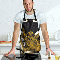 Kowhai Aotearoa Atua Tumatauenga Personalised Apron Maori God Of War Tiki With Taiaha LT14 - Polynesian Pride