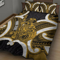 Kowhai Aotearoa Atua Tumatauenga Personalised Quilt Bed Set Maori God Of War Tiki With Taiaha LT14 - Polynesian Pride