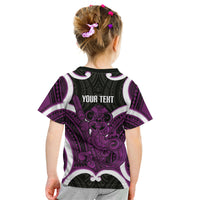 Waiporoporo Aotearoa Atua Tumatauenga Personalised Kid T Shirt Maori God Of War Tiki With Taiaha LT14 - Polynesian Pride
