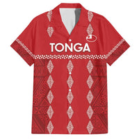 Custom Tonga Rugby 2024 Family Matching Long Sleeve Bodycon Dress and Hawaiian Shirt Go Champions Ikale Tahi Ngatu Pattern LT14 Dad's Shirt - Short Sleeve Red - Polynesian Pride