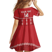Custom Tonga Rugby 2024 Family Matching Off The Shoulder Long Sleeve Dress and Hawaiian Shirt Go Champions Ikale Tahi Ngatu Pattern LT14 - Polynesian Pride
