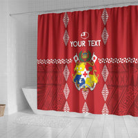 Custom Tonga Rugby 2024 Shower Curtain Go Champions Ikale Tahi Ngatu Pattern LT14 - Polynesian Pride