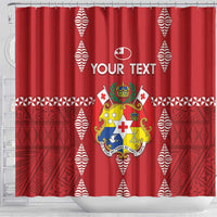 Custom Tonga Rugby 2024 Shower Curtain Go Champions Ikale Tahi Ngatu Pattern LT14 - Polynesian Pride