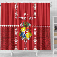 Custom Tonga Rugby 2024 Shower Curtain Go Champions Ikale Tahi Ngatu Pattern LT14 - Polynesian Pride