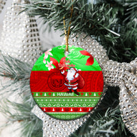 Personalised Hawaii Christmas Ceramic Ornament Mele Kalikimaka Hawaiian Santa Tropical Vibes LT14 - Polynesian Pride