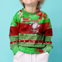 Personalised Hawaii Christmas Kid Ugly Christmas Sweater Mele Kalikimaka Hawaiian Santa Tropical Vibes LT14 - Polynesian Pride