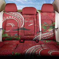 Personalized Mele Kalikimaka Hawaii Back Car Seat Cover I'iwi Bird With Ohia Lehua - Red Color LT14 One Size Red - Polynesian Pride