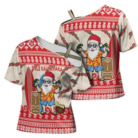 Hawaii Christmas Six Seven Cross Shoulder Shirt Mele Kalikimaka Funny Santa 67 Gen Alpha Slang - Polynesian Pride