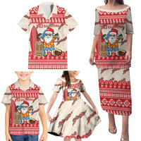 Hawaii Christmas Six Seven Family Matching Puletasi and Hawaiian Shirt Mele Kalikimaka Funny Santa 67 Gen Alpha Slang LT14 - Polynesian Pride