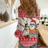 Hawaii Christmas Six Seven Women Casual Shirt Mele Kalikimaka Funny Santa 67 Gen Alpha Slang LT14 - Polynesian Pride