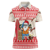 Hawaii Christmas Six Seven Women Polo Shirt Mele Kalikimaka Funny Santa 67 Gen Alpha Slang LT14 Female Red - Polynesian Pride