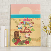 Aloha Hawaii Mele Kalikimaka Canvas Wall Art Beachy Funny Santa Hawaiian Lei LT14 Without Frame Yellow - Polynesian Pride