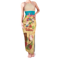 Aloha Hawaii Mele Kalikimaka Family Matching Tank Maxi Dress and Hawaiian Shirt Beachy Funny Santa Hawaiian Lei LT14 Yellow - Polynesian Pride