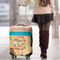 Aloha Hawaii Mele Kalikimaka Luggage Cover Beachy Funny Santa Hawaiian Lei LT14 - Polynesian Pride