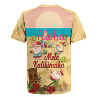 Aloha Hawaii Mele Kalikimaka Rugby Jersey Beachy Funny Santa Hawaiian Lei - Polynesian Pride