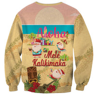 Aloha Hawaii Mele Kalikimaka Sweatshirt Beachy Funny Santa Hawaiian Lei LT14 - Polynesian Pride