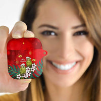 New Zealand Kakapo Christmas AirPods Case Owl Parrot Santa Sliver Fern Manuka - Red - Polynesian Pride