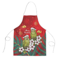 New Zealand Kakapo Christmas Apron Owl Parrot Santa Sliver Fern Manuka - Red - Polynesian Pride
