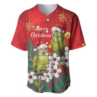 New Zealand Kakapo Christmas Baseball Jersey Owl Parrot Santa Sliver Fern Manuka - Red LT14 Red - Polynesian Pride