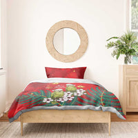 New Zealand Kakapo Christmas Bedding Set Owl Parrot Santa Sliver Fern Manuka - Red - Polynesian Pride