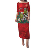 New Zealand Kakapo Christmas Family Matching Puletasi and Hawaiian Shirt Owl Parrot Santa Sliver Fern Manuka - Red LT14 Red - Polynesian Pride