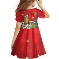 New Zealand Kakapo Christmas Family Matching Tank Maxi Dress and Hawaiian Shirt Owl Parrot Santa Sliver Fern Manuka - Red LT14 - Polynesian Pride