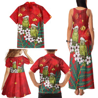 New Zealand Kakapo Christmas Family Matching Tank Maxi Dress and Hawaiian Shirt Owl Parrot Santa Sliver Fern Manuka - Red LT14 - Polynesian Pride