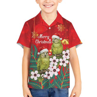 New Zealand Kakapo Christmas Hawaiian Shirt Owl Parrot Santa Sliver Fern Manuka - Red LT14 - Polynesian Pride